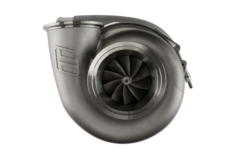 Turbosmart 6870C V-Band C-Frame Turbocharger with 0.96AR externally wastegated design, shown from the side with V-band connection