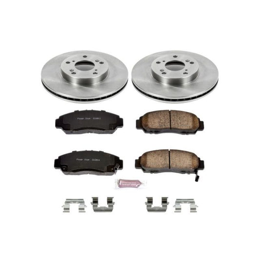 PowerStop OE brake kit for 2003-2007 Honda Accord front brakes, includes rotors and pads for reliable stopping power