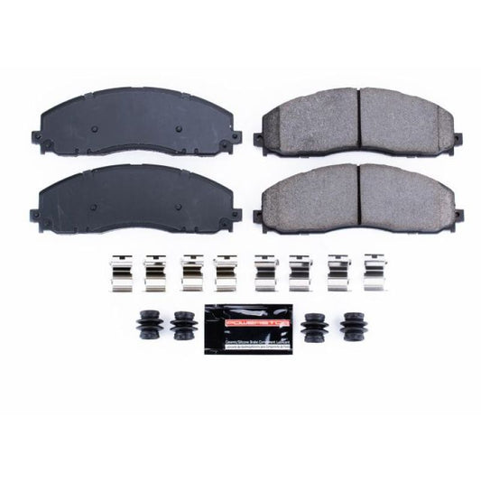 PowerStop Z23 Evolution Sport brake pads for 2012-2019 Ford F-250 Super Duty front, with hardware, performance brake replacement.