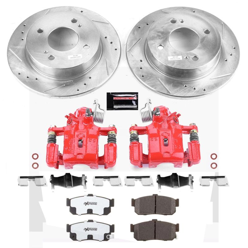PowerStop Infiniti G20 rear Z26 Street Warrior brake kit with calipers, including brake rotors and components for performance braking.