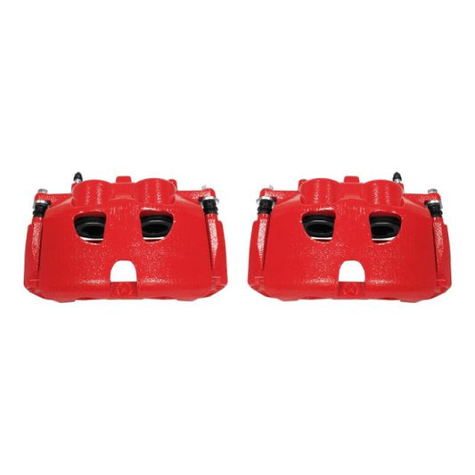 PowerStop front red brake calipers with brackets for 2010-2017 Ford Expedition, performance disc brake replacement pair