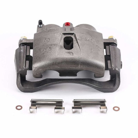 PowerStop OE front left brake caliper with bracket for Chevrolet Express 3500, used in automotive brake systems.