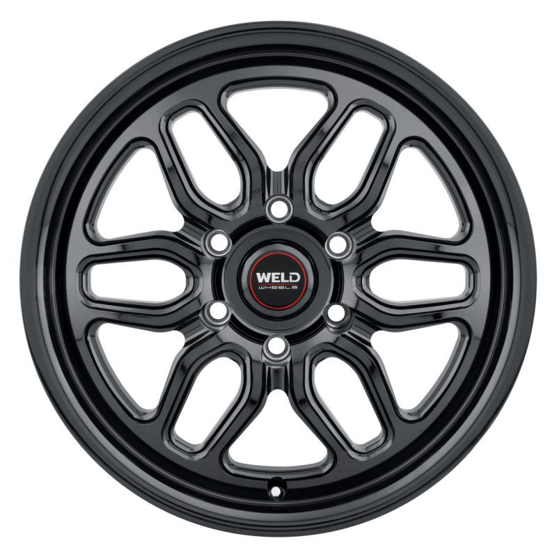 Weld Laguna 6 Drag cast wheel in gloss black, 17x7 inch size, 6x135 bolt pattern, 4.78 back spacing, non-BL finish.