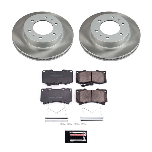 PowerStop Hummer H3T front semi-coated rotor kit, performance brake kit with blank rotors, for enhanced stopping power.