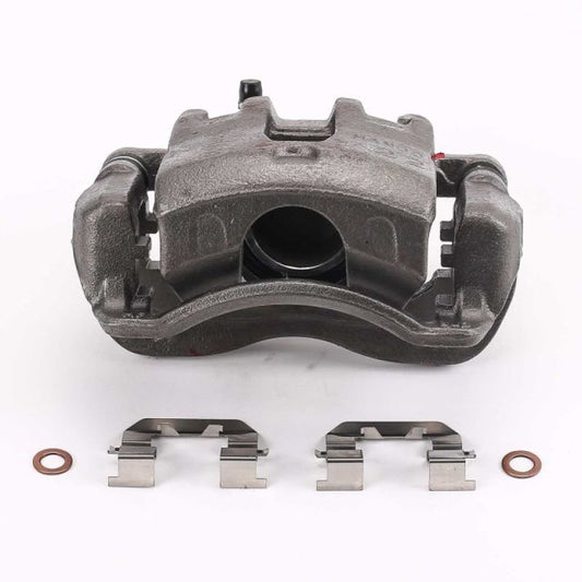 PowerStop front right OE brake caliper with bracket for 2012-2017 Hyundai Accent, showing the caliper assembly and mounting hardware.