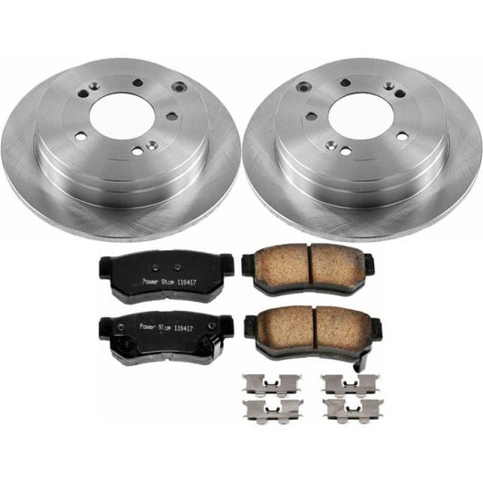 PowerStop rear brake kit for Hyundai Azera 2006-2009, includes OE-style brake components and hardware for rear replacement.