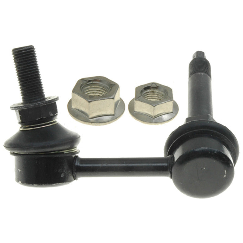 Moog Nissan 370Z front left sway bar endlink, automotive suspension part with metal and rubber components.