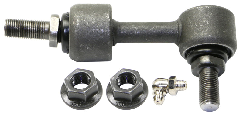 Moog rear sway bar endlink for Kia Sedona 2015-2019, showing the metal sway bar link with bushings attached.