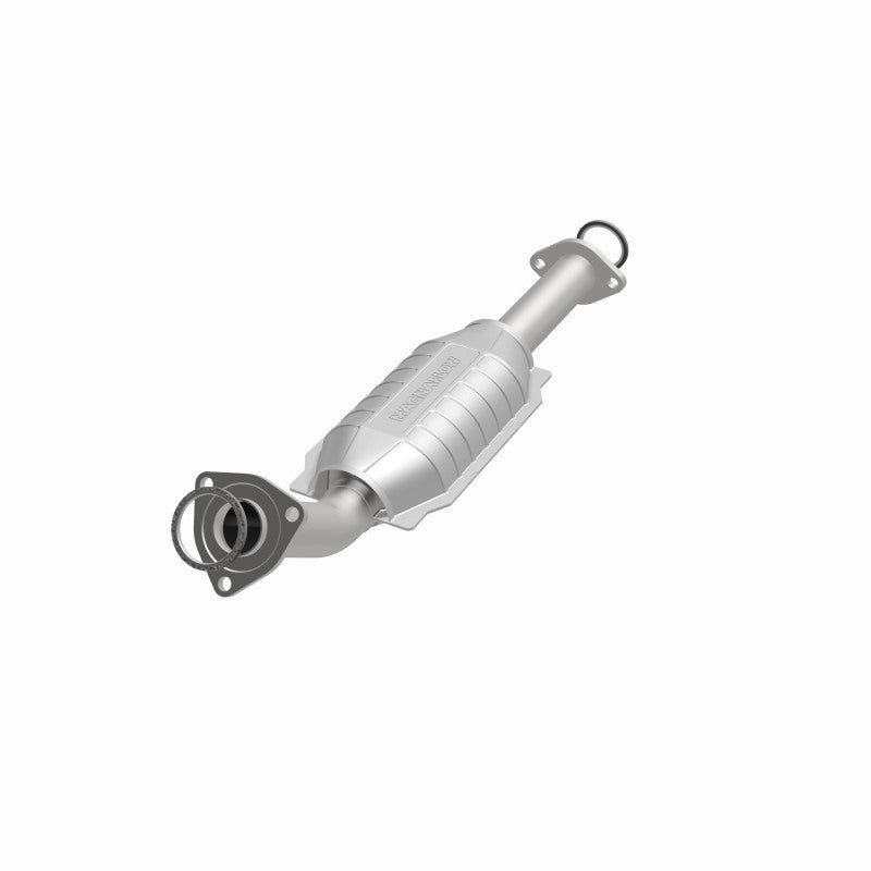 MagnaFlow direct fit catalytic converter for 2003-2004 Toyota Tundra V8 4.7L gas engine, shown installed on vehicle exhaust system.