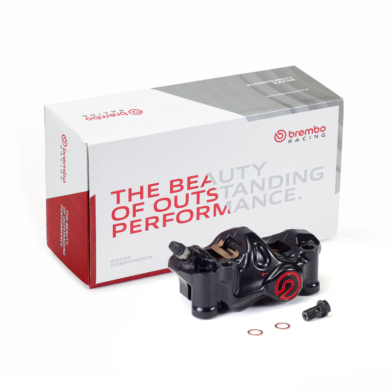 Brembo P.484 Cafe Racer brake caliper in black, left side, OEM style for motorcycle braking system, Brembo Powersports brand.