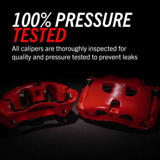 PowerStop rear red brake calipers with brackets for Infiniti G35 2003-2005, performance disc brake components.