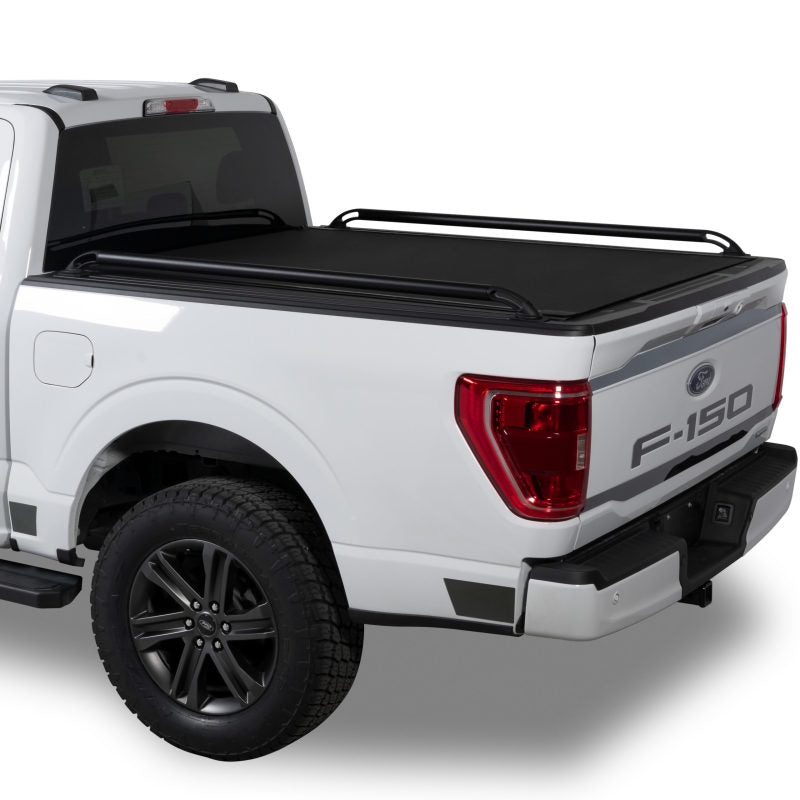 Putco black powder-coated 6.5ft bed locker side rails for Toyota Tundra 2007-2020, exterior body armor and rock rails.