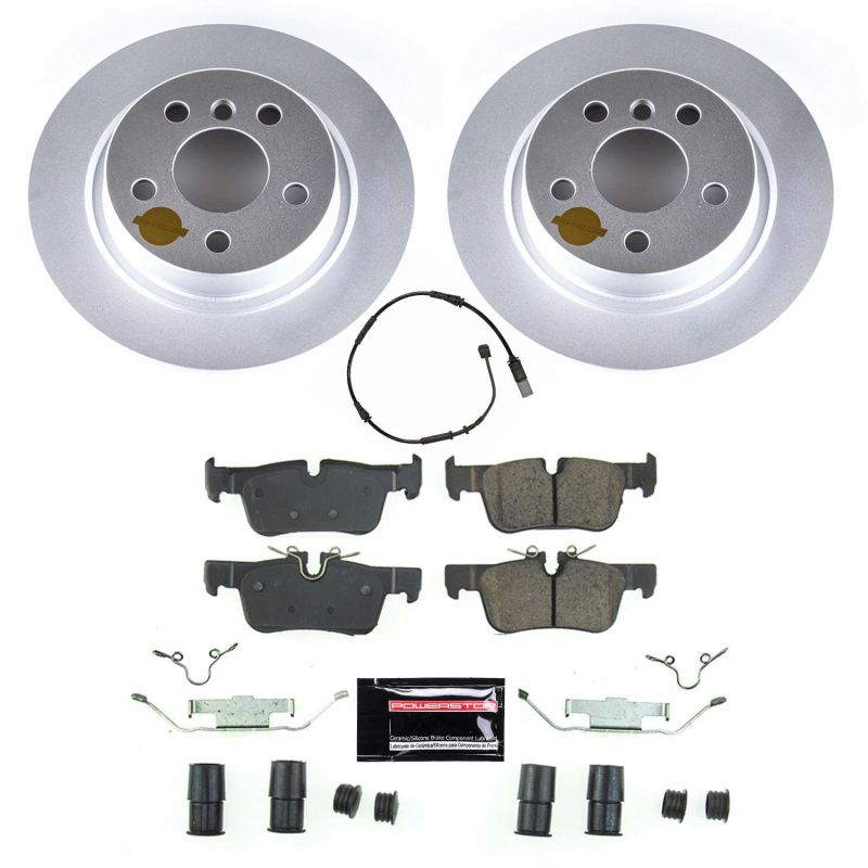 PowerStop Z23 Evolution Sport coated brake kit for rear of 2016-2019 Mini Cooper Clubman, performance brake system with rotors and pads.