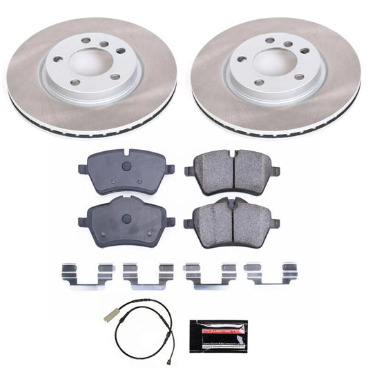 PowerStop performance brake kit with semi-coated front rotors for 2013-2016 Mini Cooper Paceman, includes semi-coated rotor and brake components.
