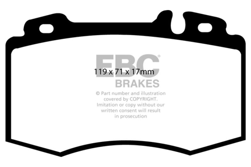 EBC greenstuff front brake pads for Mercedes-Benz C230 W203 2.5 Sport Sedan, performance brake pads with green friction material