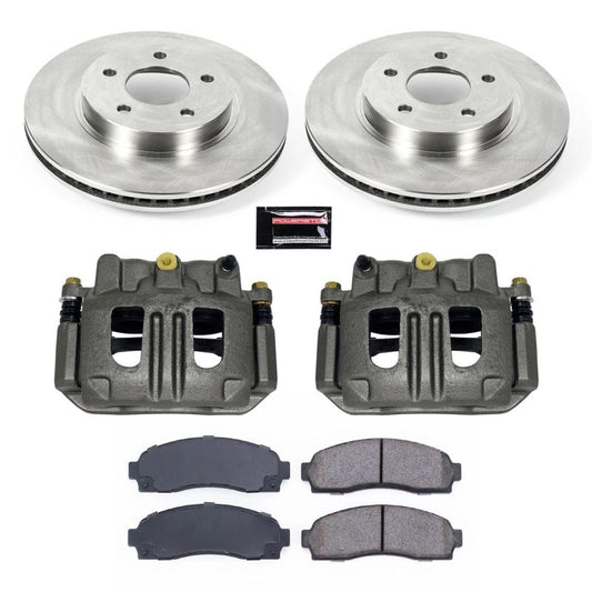 PowerStop OE front brake kit with calipers for 2005-2006 Chevrolet Equinox, including brake rotors and calipers.