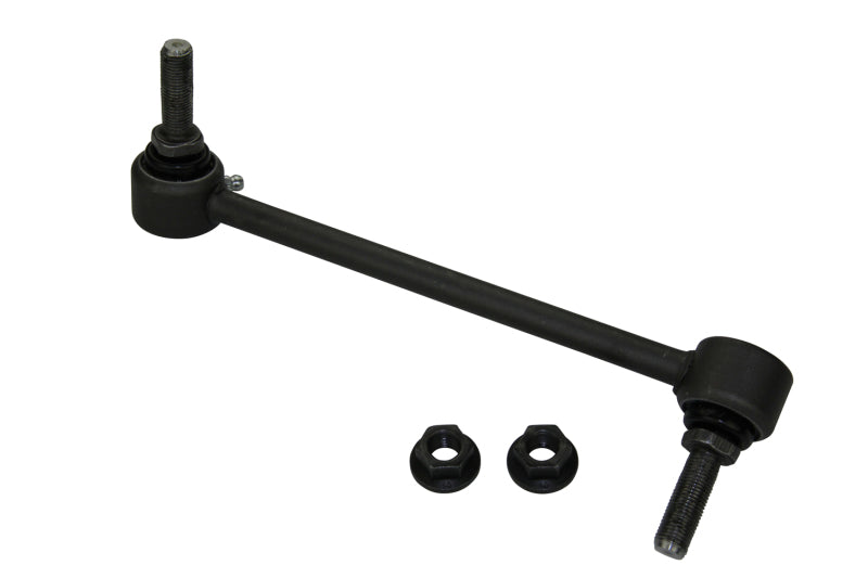 Moog front left sway bar endlink for Cadillac ATS 2013-2019, showing the durable metal link with mounting bushings.