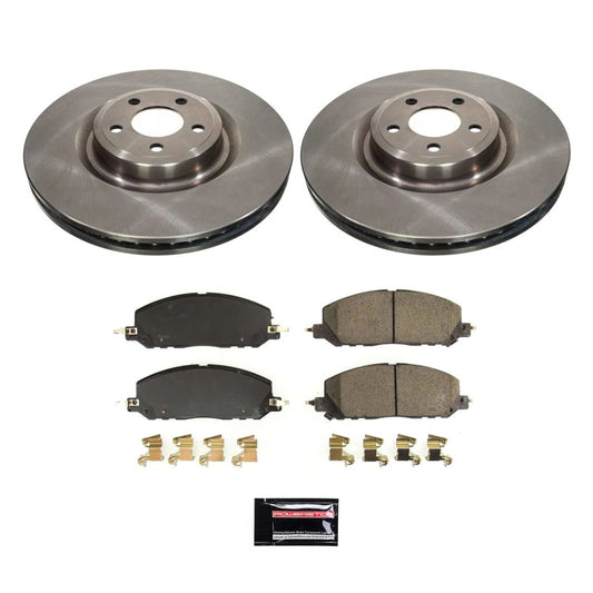 PowerStop OE front brake kit for Ford Explorer 2020-2022, featuring brake rotors and pads for enhanced stopping power.