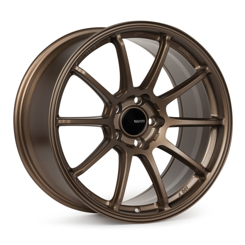 Enkei Triumph 18-inch matte bronze cast wheel with 8.5-inch width, 5x114.3 bolt pattern, 38mm offset, and 72.6mm bore.