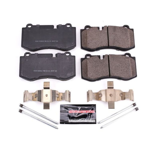 PowerStop Z23 Evolution Sport front brake pads for Mercedes-Benz CL550, showing the performance brake pads with hardware.