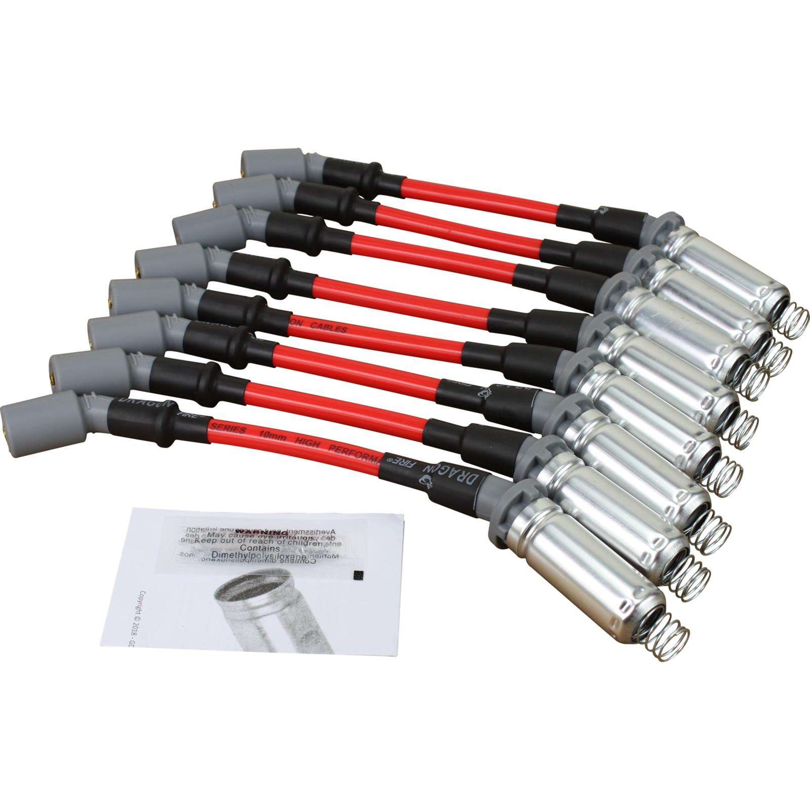 DRAGON FIRE SPARK PLUG WIRE SET - LS ENGINE - 10MM DIAMETER - 10.5" LONG - PWJ256
