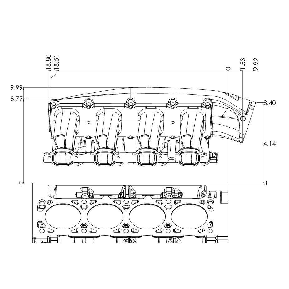 BTR TRINITY MID LENGTH INTAKE MANIFOLD - GEN V LT - NATURAL - TRA-GENV-ML