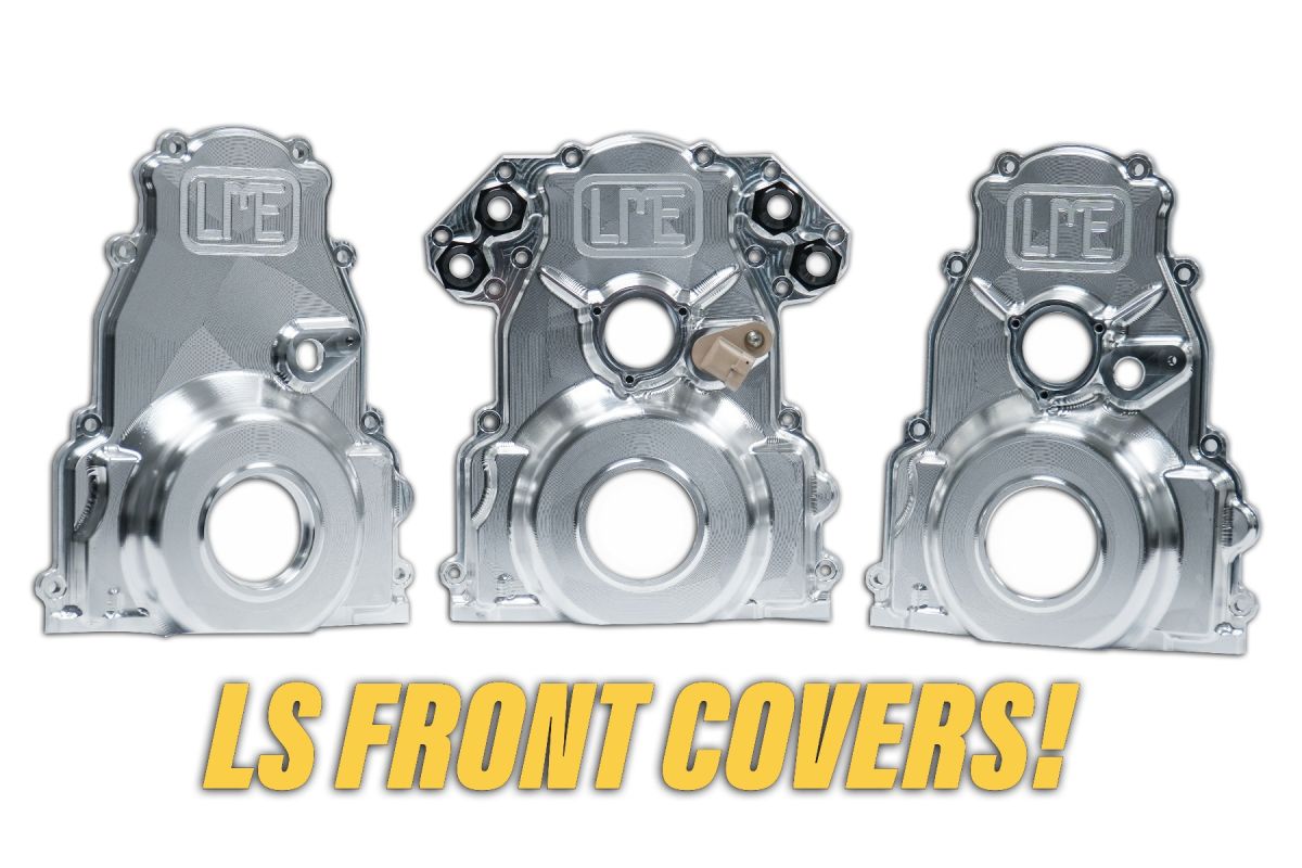 LME Billet LS Cam Drive Front Covers - POWDERCOAT BLACK