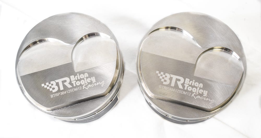 BTR PISTON SET - GEN III/IV LS - 4.000" BORE - 3.622" STROKE - 6.125" ROD - 12CC DOME - BTRP364125DM12-8