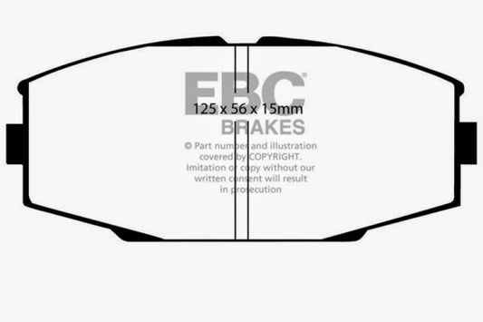 EBC Ultimax2 front brake pads for Toyota Supra 2.8, OE style, with visible brake pad components in the image.