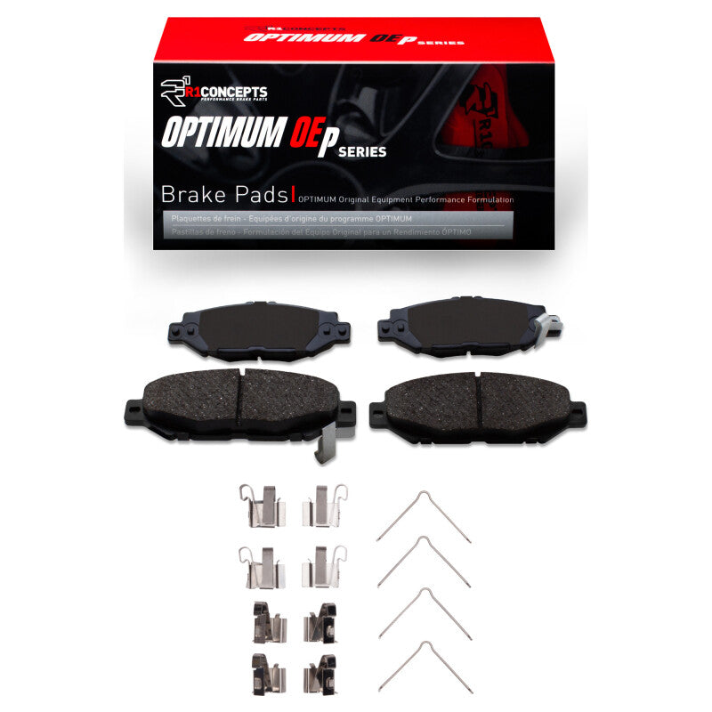 Lexus SC300 rear brake pads and hardware kit from R1 Concepts, OE quality replacement brake pads with hardware included.