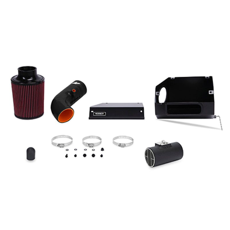 Black Mishimoto 13+ Subaru BRZ and Scion FR-S cold air intake kit with airbox, showing the sleek intake components.