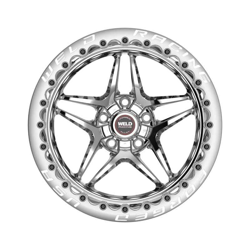 Weld S81 Beadlock forged wheel, 17x10 inches, polished center and shell, 5x127 bolt pattern with 7.2 offset and 3.18 hub.