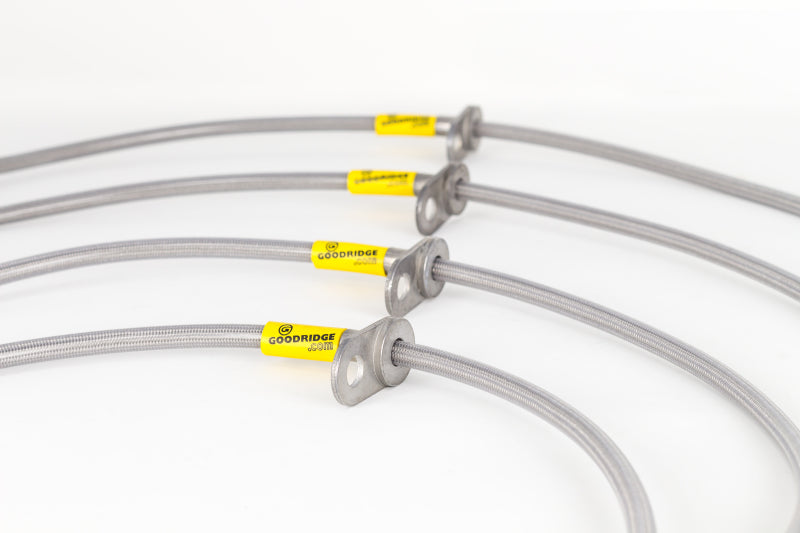 Goodridge stainless steel brake line kit for Chevrolet Camaro ZL1, showing flexible braided lines and fittings in the image.