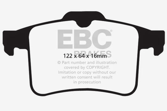 EBC Redstuff performance rear brake pads for Jaguar XF 5.0 Supercharged (470), high-performance braking components.