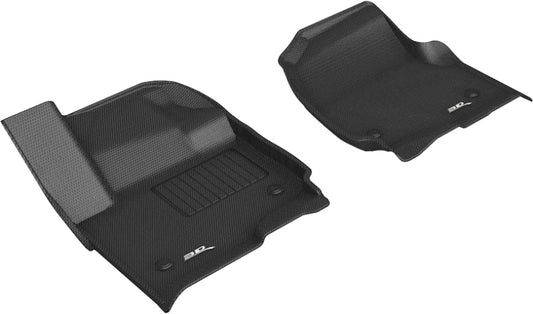 Black 3D MAXpider rubber floor mat for first row of Lincoln Navigator and Ford Expedition 2018-2020 models.