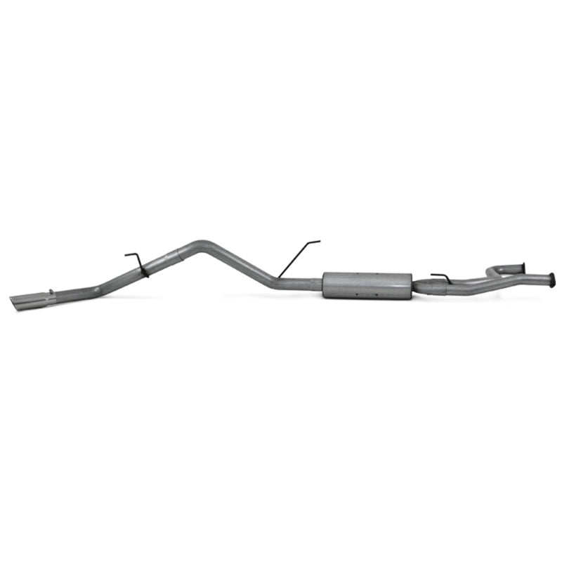 MBRP Nissan Frontier 4.0L V6 single side aluminum cat back exhaust system, showing the sleek exhaust pipe and muffler.