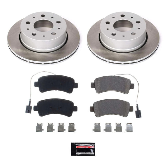 PowerStop rear semi-coated rotor kit for 2016-2021 Ram ProMaster 3500, performance brake upgrade with blank rotors