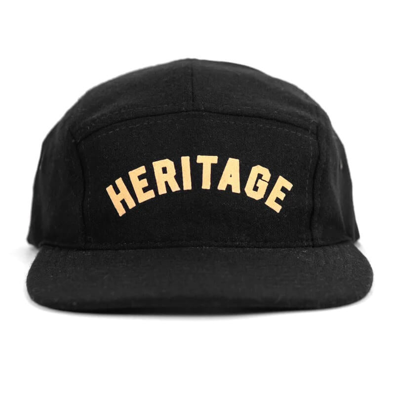 Black Sparco Cap Heritage 5 Panel headwear with adjustable strap and embroidered logo, stylish and comfortable for casual wear.