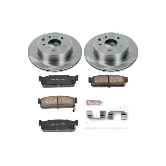 PowerStop OE rear brake kit for 2003-2004 Infiniti M45, includes brake rotors and pads for enhanced stopping performance.