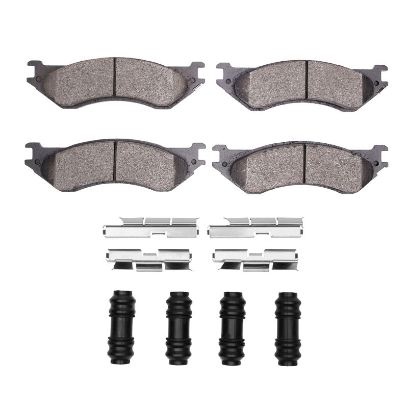 R1 Concepts Dodge Ram 1500 Van front ceramic brake pads and hardware kit, OE quality brake replacement parts.
