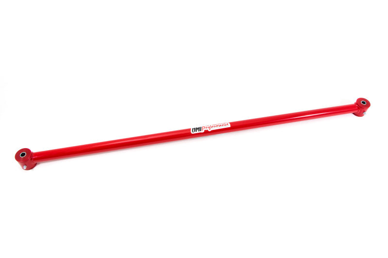 UMI Performance GM F-Body tubular non-adjustable panhard bar for improved suspension stability, shown in black with mounting brackets.