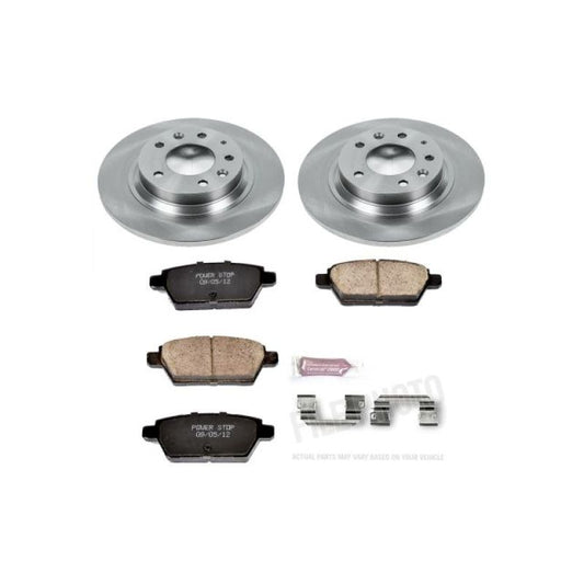 PowerStop OE rear brake kit for Ford Fusion 2006-2012, includes brake pads and rotors for reliable stopping power.