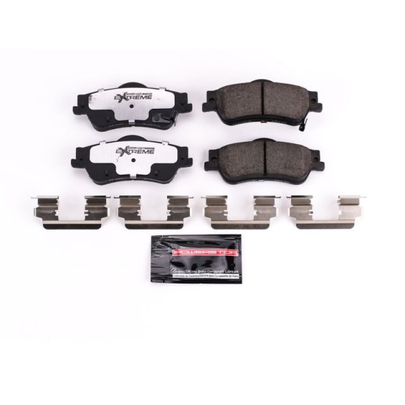 PowerStop Z26 Extreme Street rear brake pads for Chevrolet Caprice 2011-2017, with hardware installed, performance brake replacement