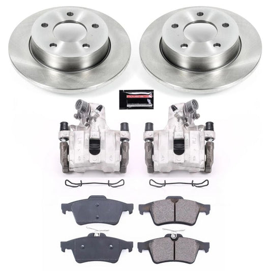 PowerStop rear brake kit with calipers for Mazda 3 2006-2013, includes OE-style brake components and hardware.