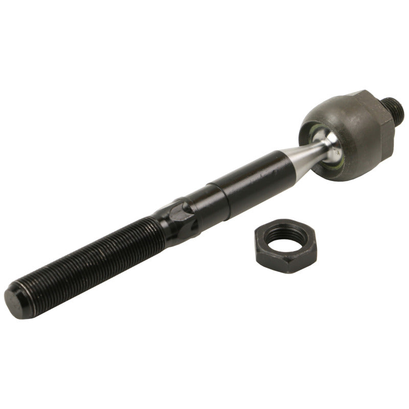 Moog front inner tie rod end for 2011-2015 Dodge Durango, close-up of the durable metal component with rubber boot.
