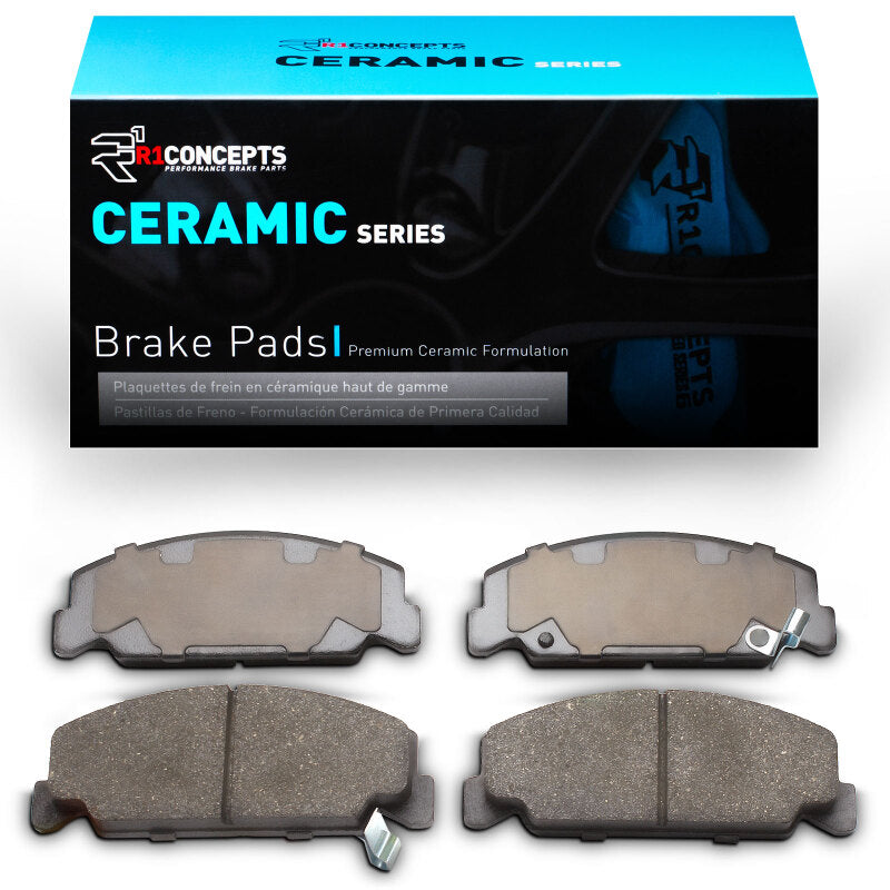 Honda CRX R1 Concepts OE ceramic brake pads, front R1 84-00, showing the brake pad set with metallic backing and friction material.
