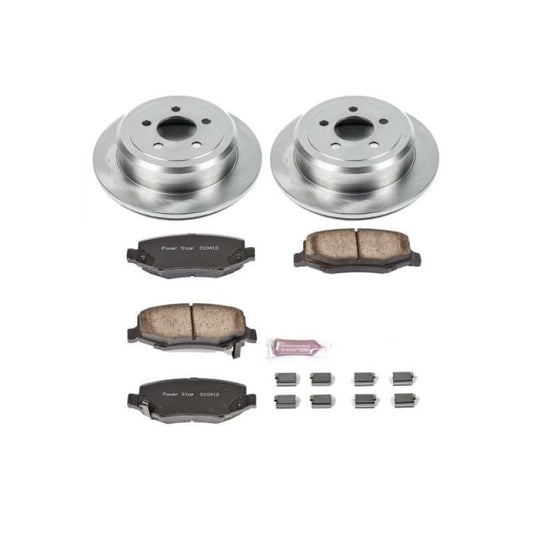 PowerStop OE rear brake kit for Dodge Nitro 2007-2011, includes brake rotors and pads for reliable stopping power.