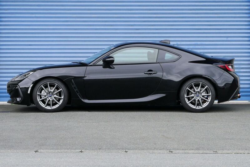 HKS Hipermax S ZD8 coilover suspension kit installed on a Subaru BRZ, showcasing adjustable shocks and performance features.