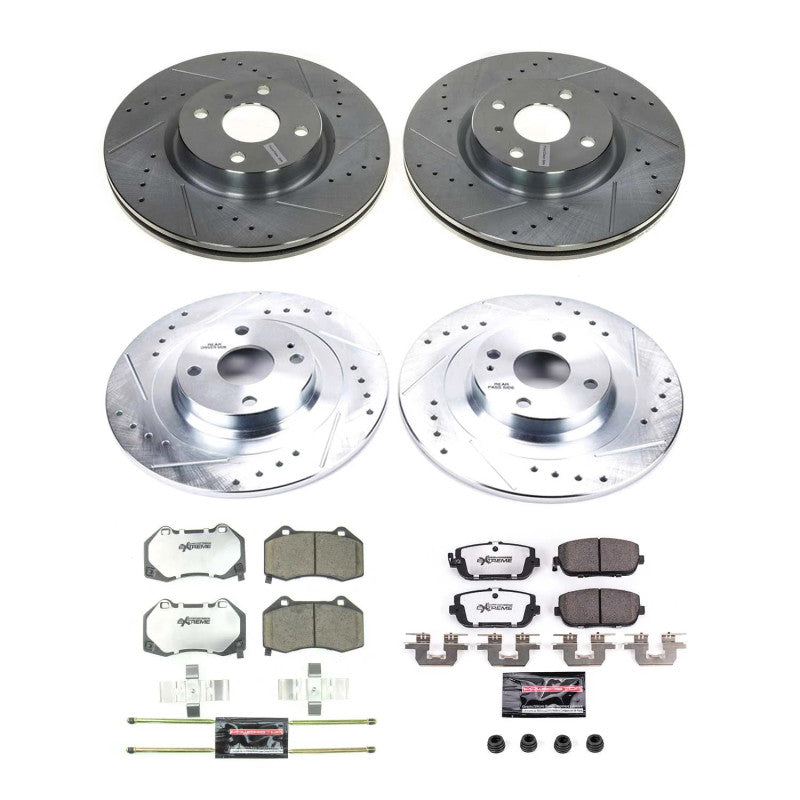 PowerStop Z26 street brake kit for Mazda MX-5 Miata, front and rear brake calipers and rotors, performance upgrade.
