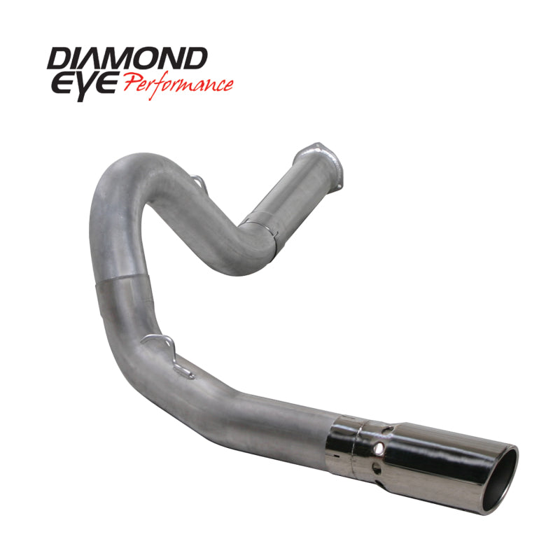 Diamond Eye Performance DPF back exhaust kit for 2007-2008 Chevy 2500/3500 6.6L diesel, showing the stainless steel pipe and muffler